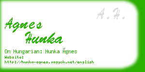 agnes hunka business card